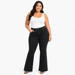 Torrid Bombshell Flare Premium‎ Stretch Black Denim Jeans Size 18R Curvy Y2K